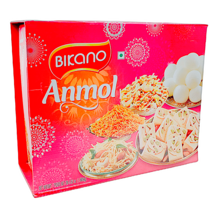 Bikano Anmol Gift Pack 1.245kg (Bikaneri Bhujia 200g, Kaju Mixture 80g, Shahi Mixture 65g, Patisa 400g, Royal Rasgulla 500g)