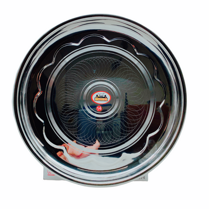 Steel Thali (Flower Beeding) No. 14