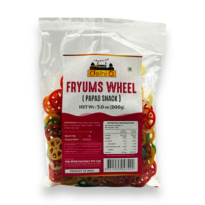 Delhi 6 Fryums Wheel (Papad Snack) 200gm