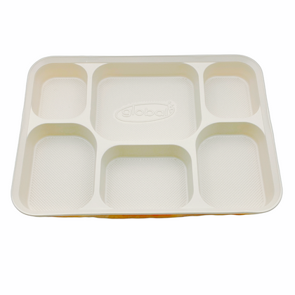 Global Plastic Meal Tray 6 Compartment x20 Big
