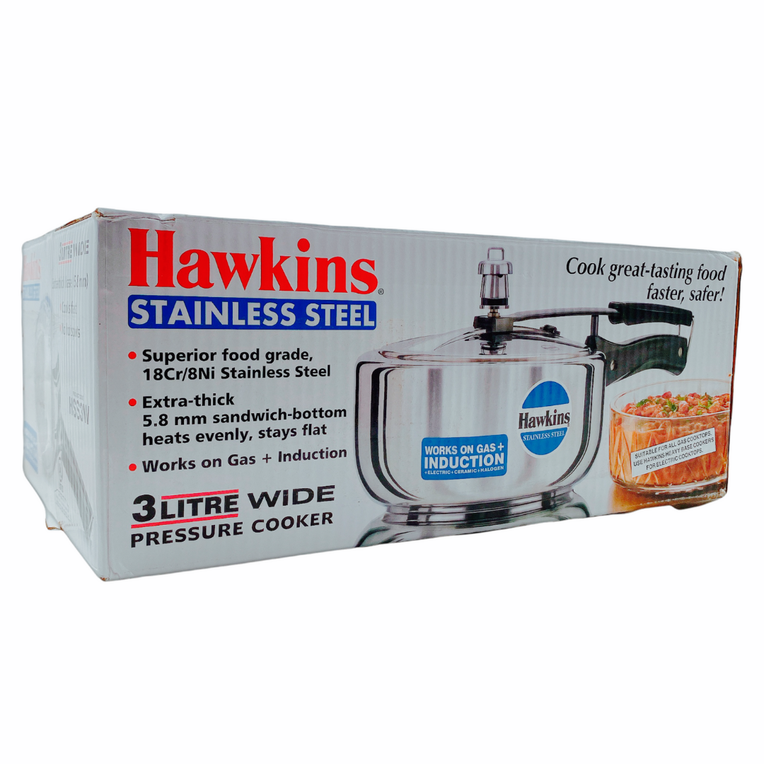Hawkins Stainless Steel Cooker 3Ltr wide Grocery Store Franchise India At Home