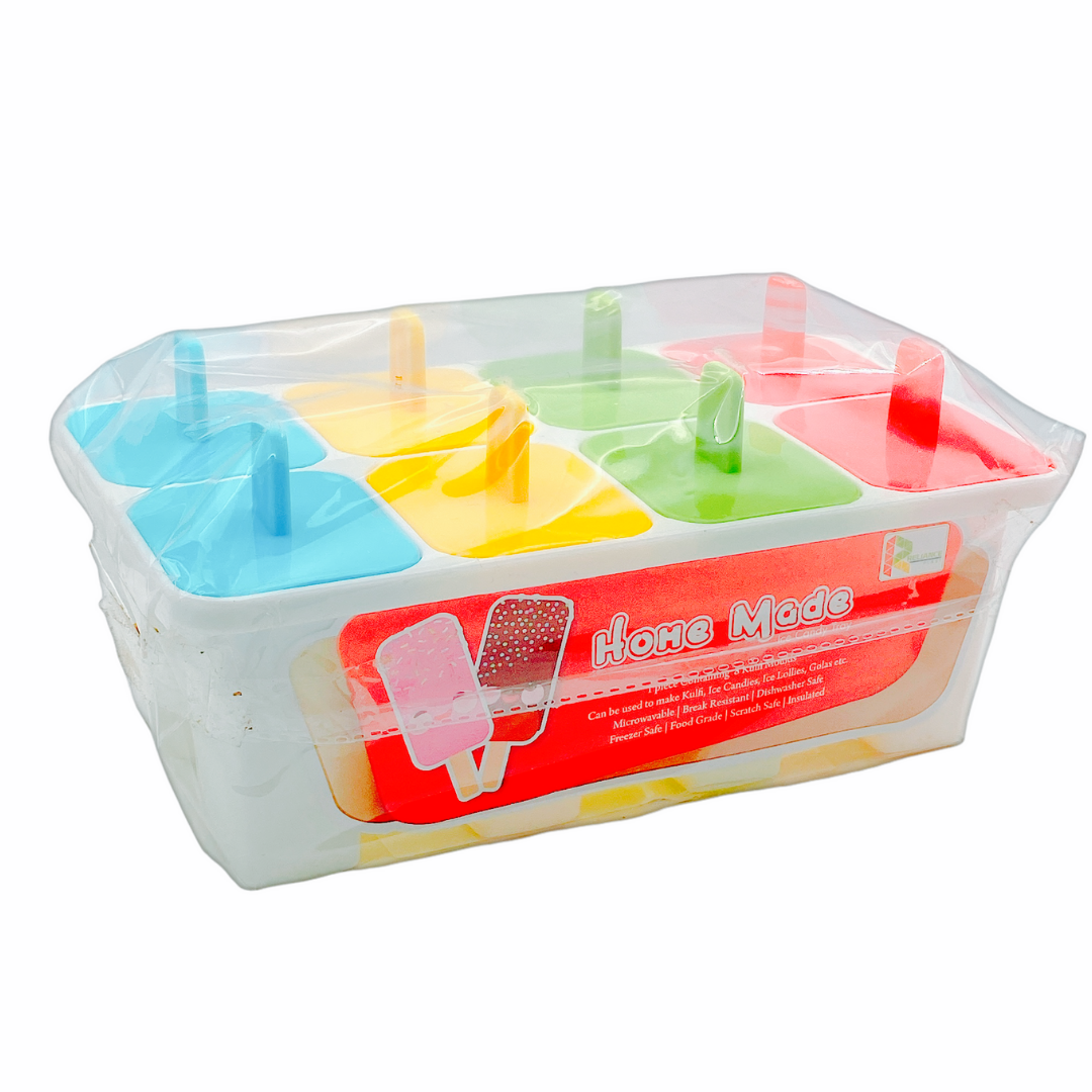 Kulfi Ice Cream Mould Plastic 8 IN 1 Set