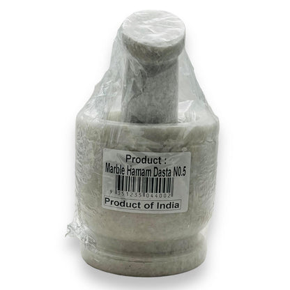Marble Mortal Pastel/ Hamam Dasta Medium Traditional Style (Size-5'')- Big- 9351235028941/ 9351235045535