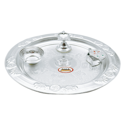 Pooja Thali White Metal