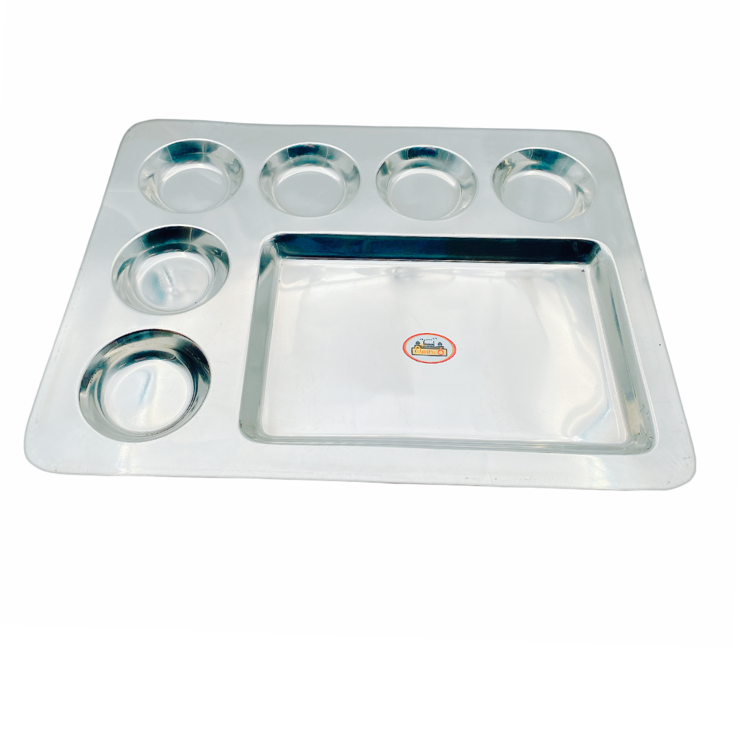 Steel Divided Thali 6 Compartment (Tirupati) Vatis