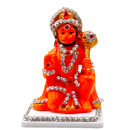 Car Stickon CW Ashirwad Orange Hanuman Stone-9351235041360