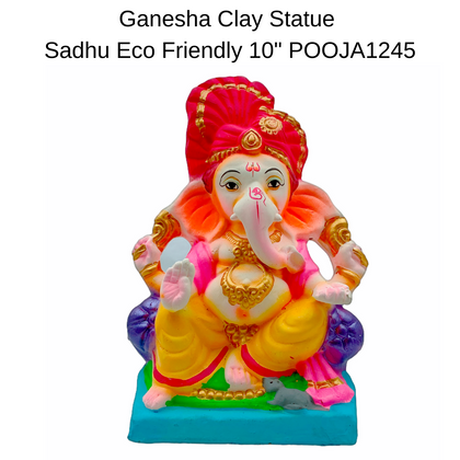 Ganesha Clay Statue Sadhu Eco Friendly 10