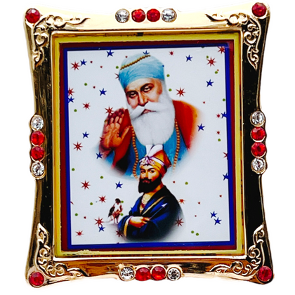 Car Stickon Acrylic Square Stand Guru Nanak Ji Guru Gobind Ji-9351235041476