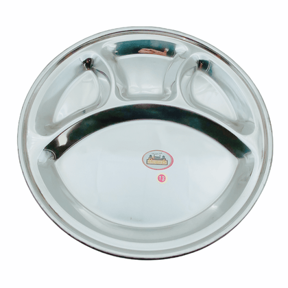 Delhi 6 Steel Divided Thali 4 Compartment No. 13 - India At Home