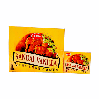 Incense Hem Sandal Vanilla Cone - India At Home