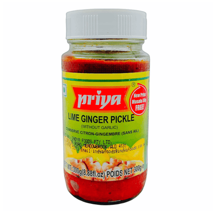 Priya Lime Ginger Pickle Without Garlic 300gm - India At Home