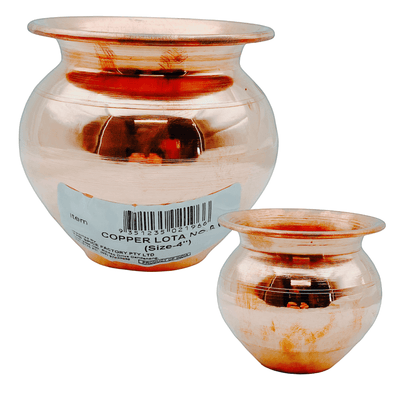 Copper Lota/ Kalash 4'' No6 Lite - India At Home