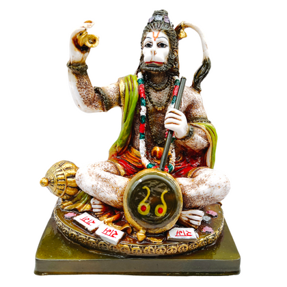 Bhajan Hanuman Idol/ Murti/ Statue (Style-05) (Size: 6'' x 4.5'' x 7.5'')