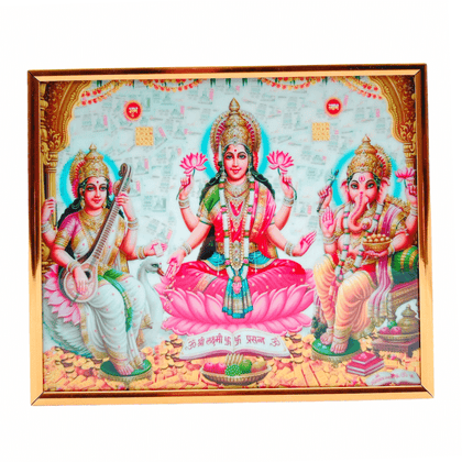 Ganesh,Laxmo,Saraswati Photo Frame K243006-Y25495 25*31Cm (13