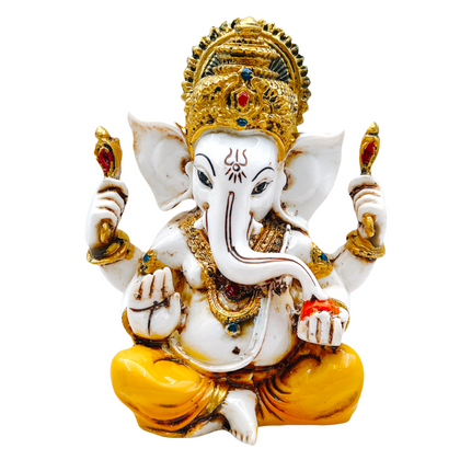 Raja Ganesh Small- (Style-16)-(Size: 4'' x 2.5'' x 6'')-Statue/ Idol/ Murti