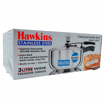 Hawkins Stainless Steel Cooker 3Ltr (wide) - India At Home