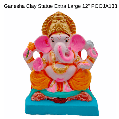 Ganesha Clay Statue Extra Large 12