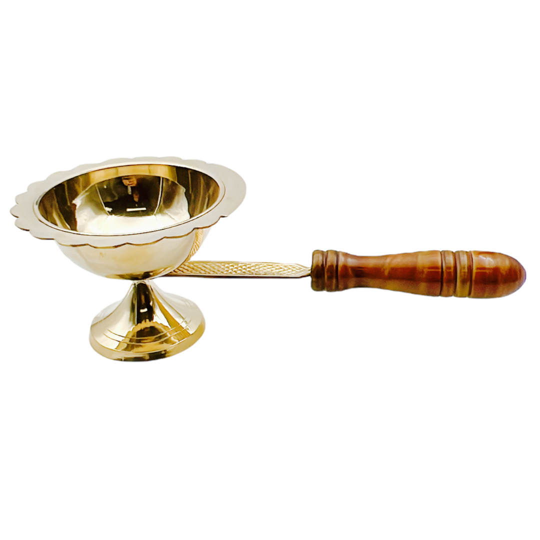 Brass Dhoop Stand with Handle (Kangurdar) No 5