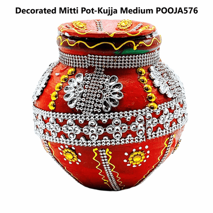 Decorated Mitti Pot-Kujja Med - India At Home