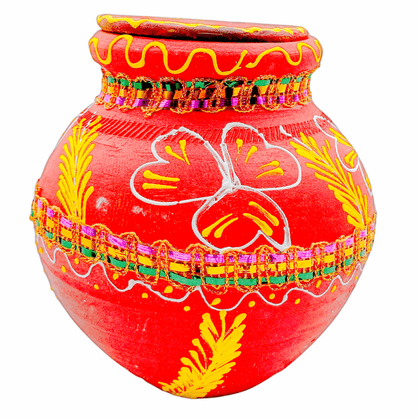 Coloured Kujja/ Mitti Pot Plain-Small - India At Home