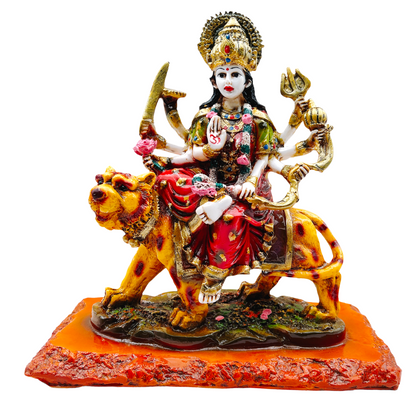 Durga Medium with base -(Style-13)-(9.5'' x 5'' x 10.5'')'-Indian Statue/ Idol/ Murti