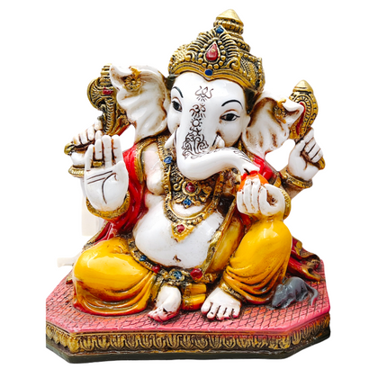 Laddu Ganesh Medium - (Style-11) (Size-7'' x 4.5'' x 8'')-Statue/ Idol/ Murti