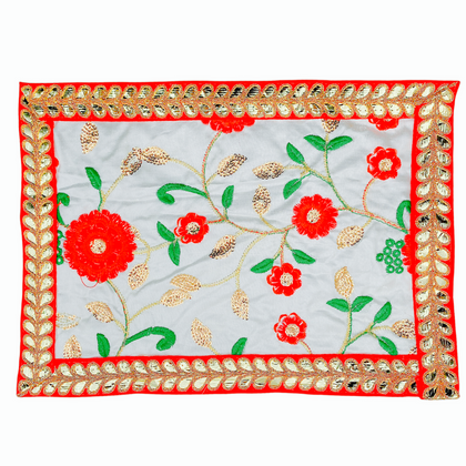Fancy Pooja Cloth/ Mata Puja Chunri (Multi Sunflower 9'' x 13'')