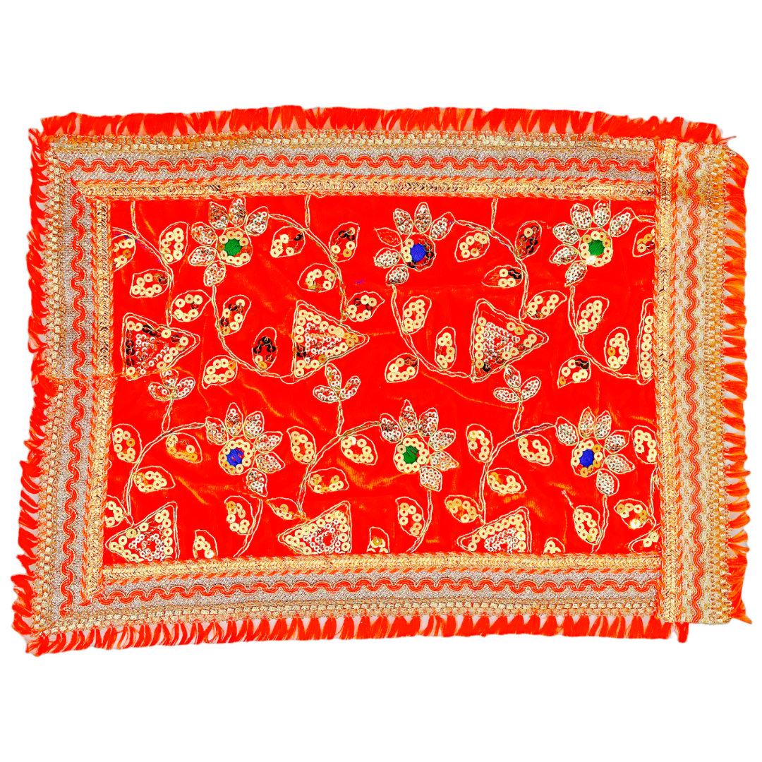 Fancy Pooja Cloth/ Mata Puja Chunri (Velvet 9'' x 13'')